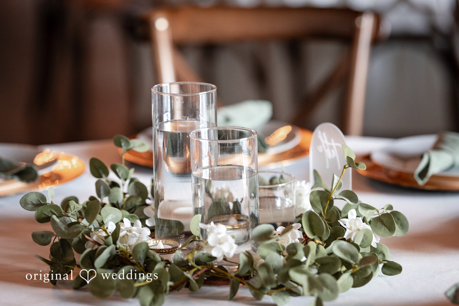 Madison + Ally Wedding centerpiece at The Barn at Matson Hill