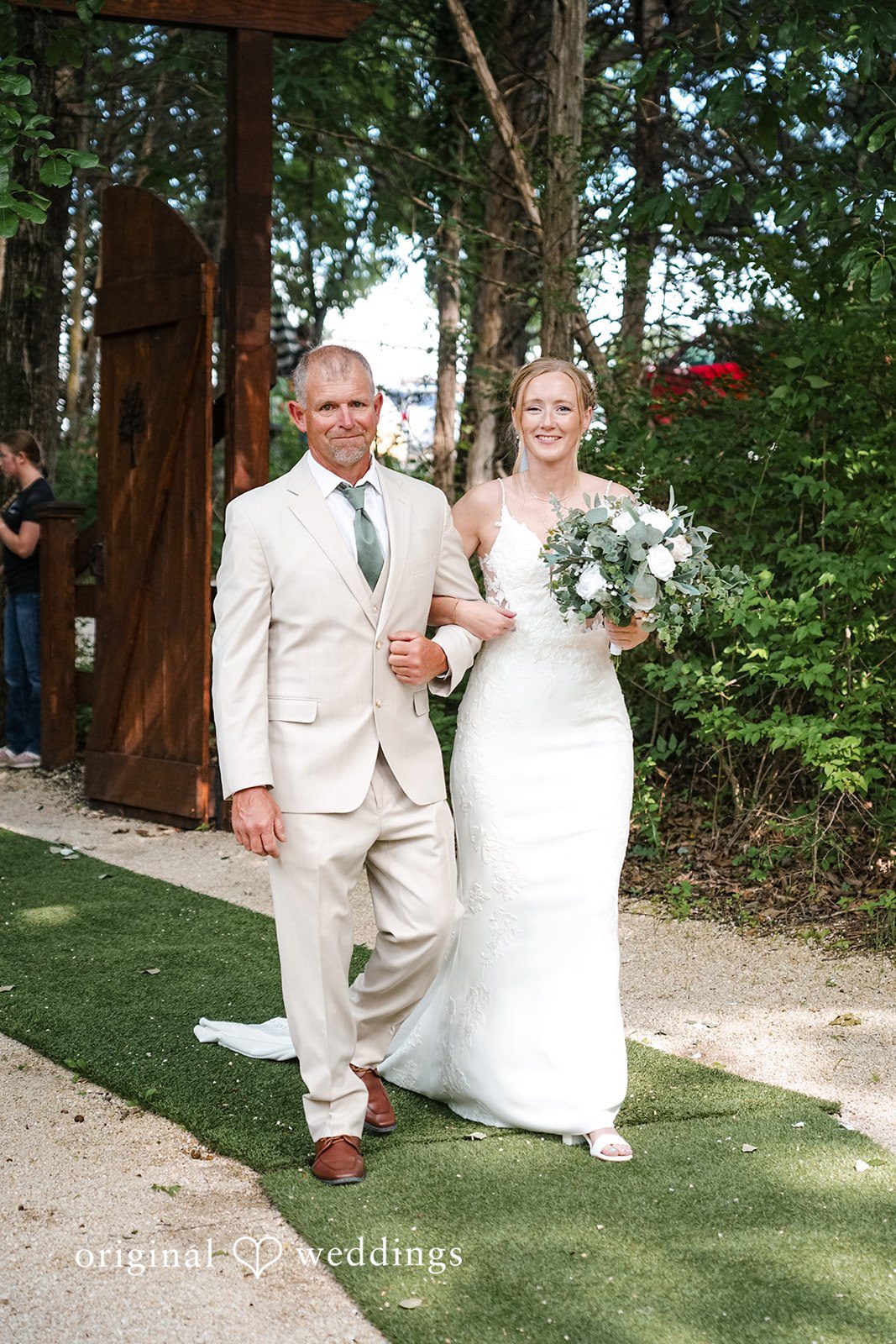 Madison + Ally Bride entering the ceremony at The Barn at Matson Hill