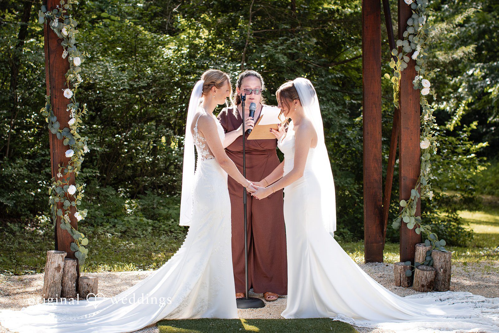 Madison + Ally Emotional ceremony moments at The Barn at Matson Hill captured by St. Louis Wedding Photographers from Original Weddings.