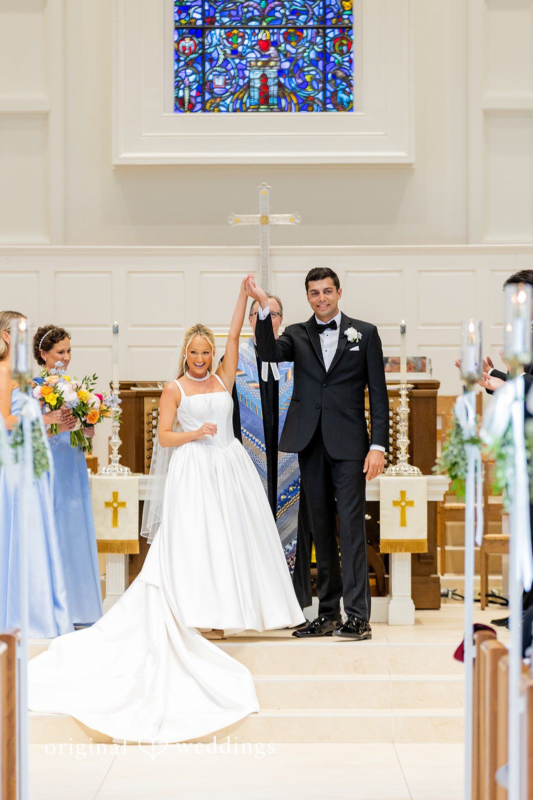 Maret + David The couple shows excitement after their wedding ceremony