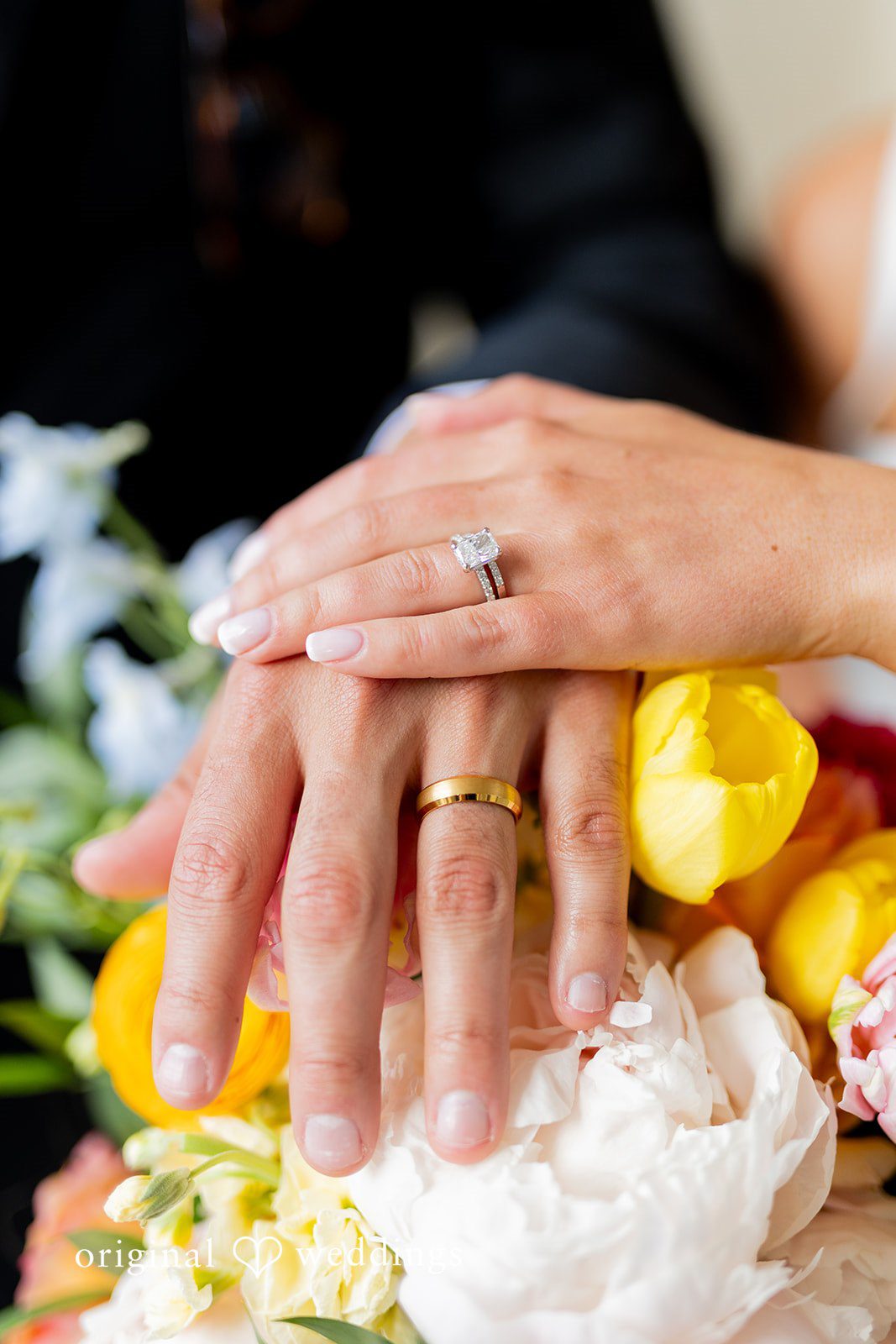 Maret + David A close-up shot of the couple's hands