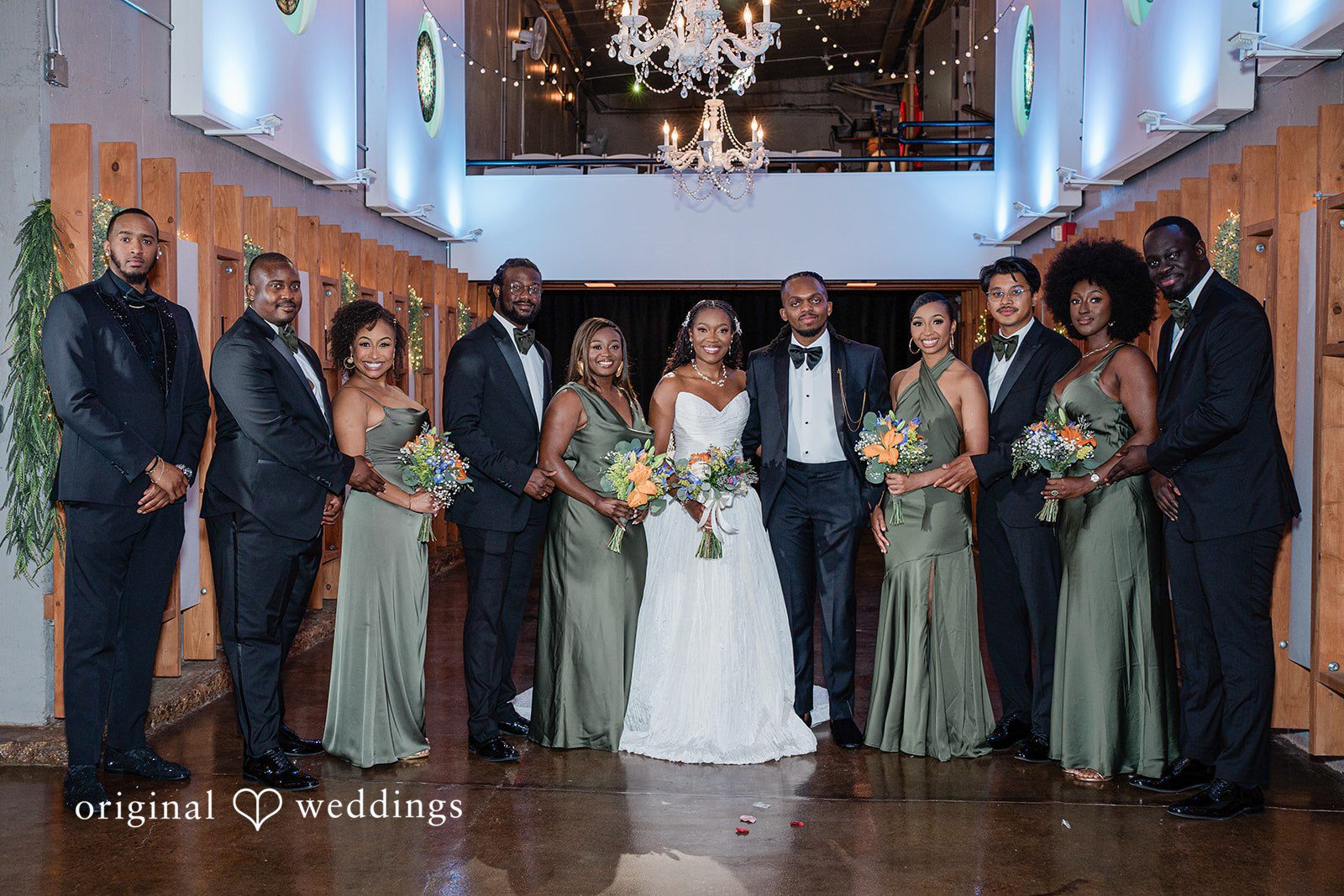 Khanyile + Shontel Bride, groom, bridesmaids, and groomsmen group portrait