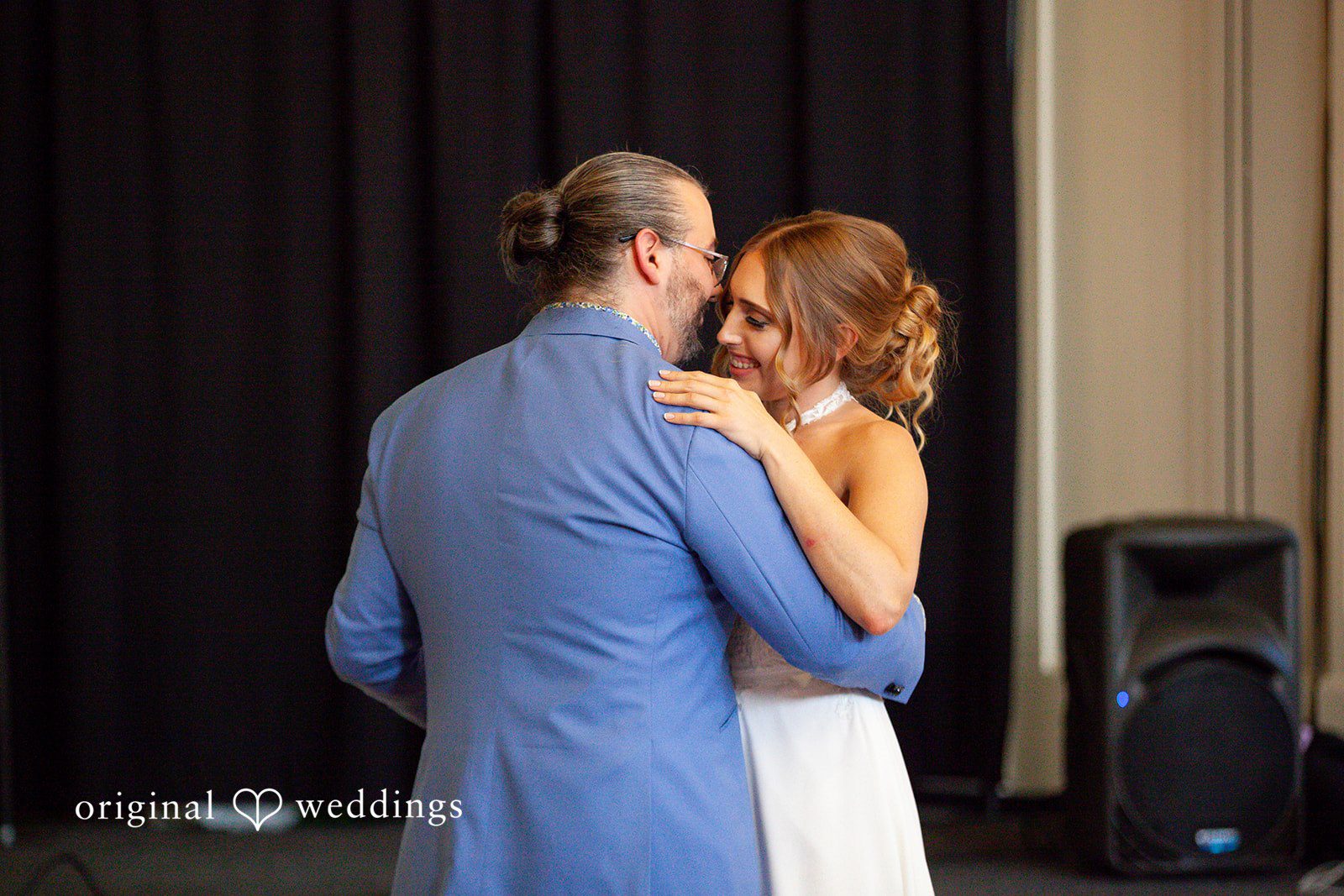 Sasha + Tom Bride and groom first dance at The Great Hall at Green Lake