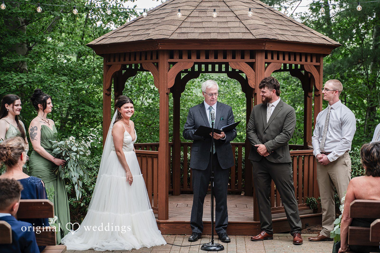 Wedding ceremony at The Pavilion on Crystal Lake captured by Hartford CT Wedding Photographers from Original Weddings.