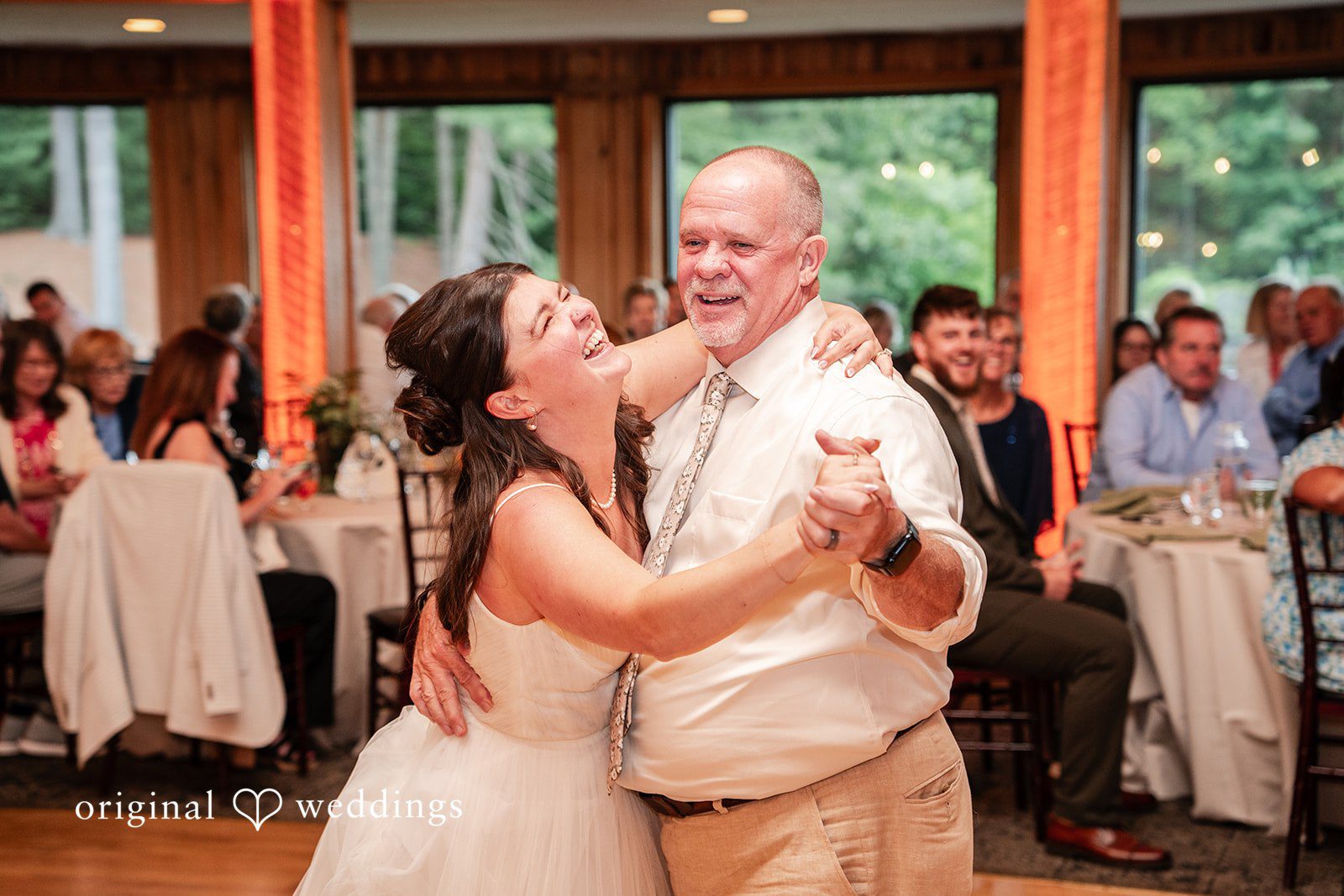 Bride dancing at The Pavilion on Crystal Lake
