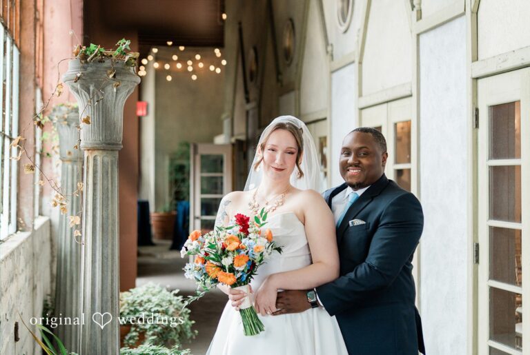 Stunning Portrait of Couple at The Ruins by Seattle wedding photographers from Original Weddings.