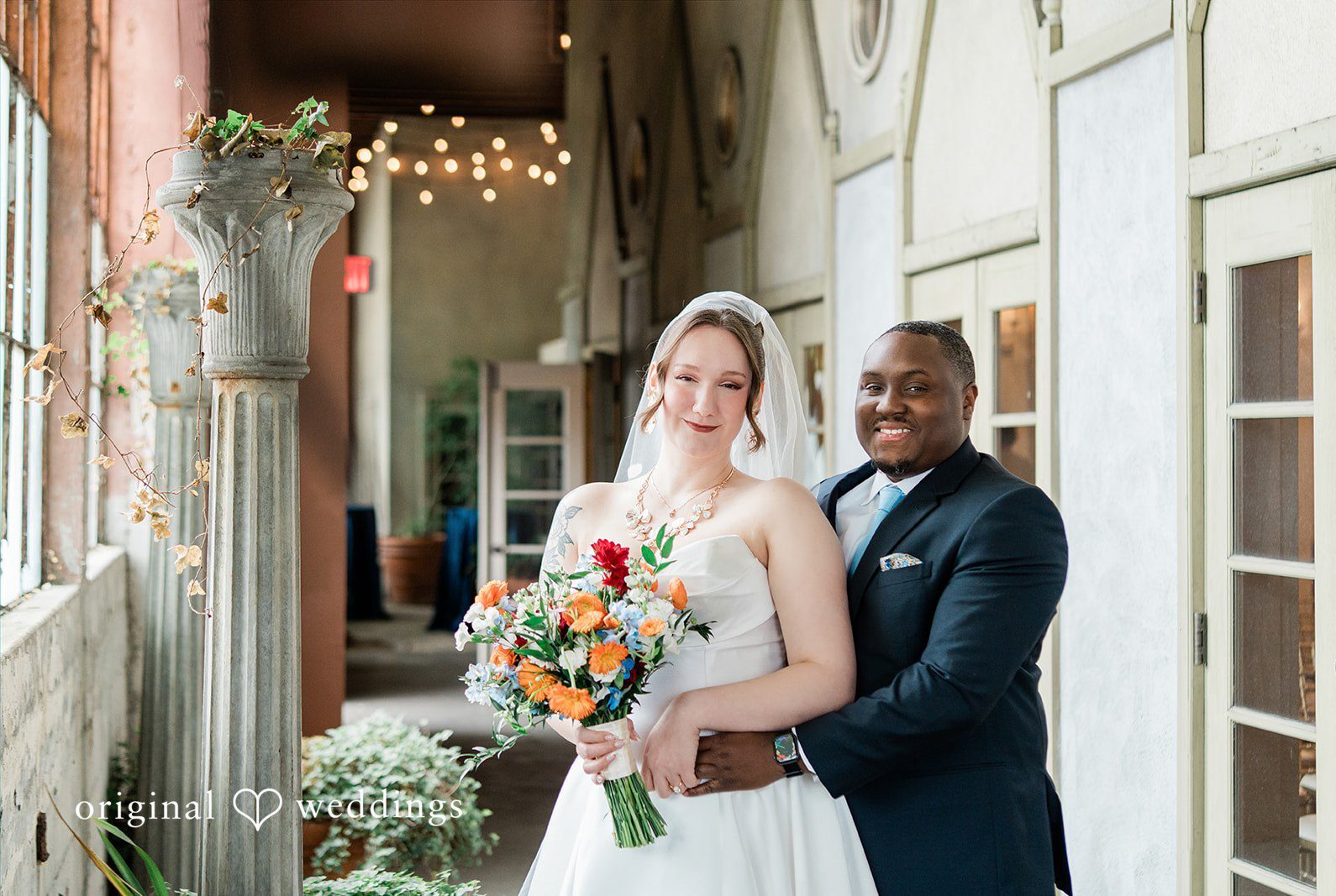 Stunning Portrait of Couple at The Ruins by Seattle wedding photographers from Original Weddings.