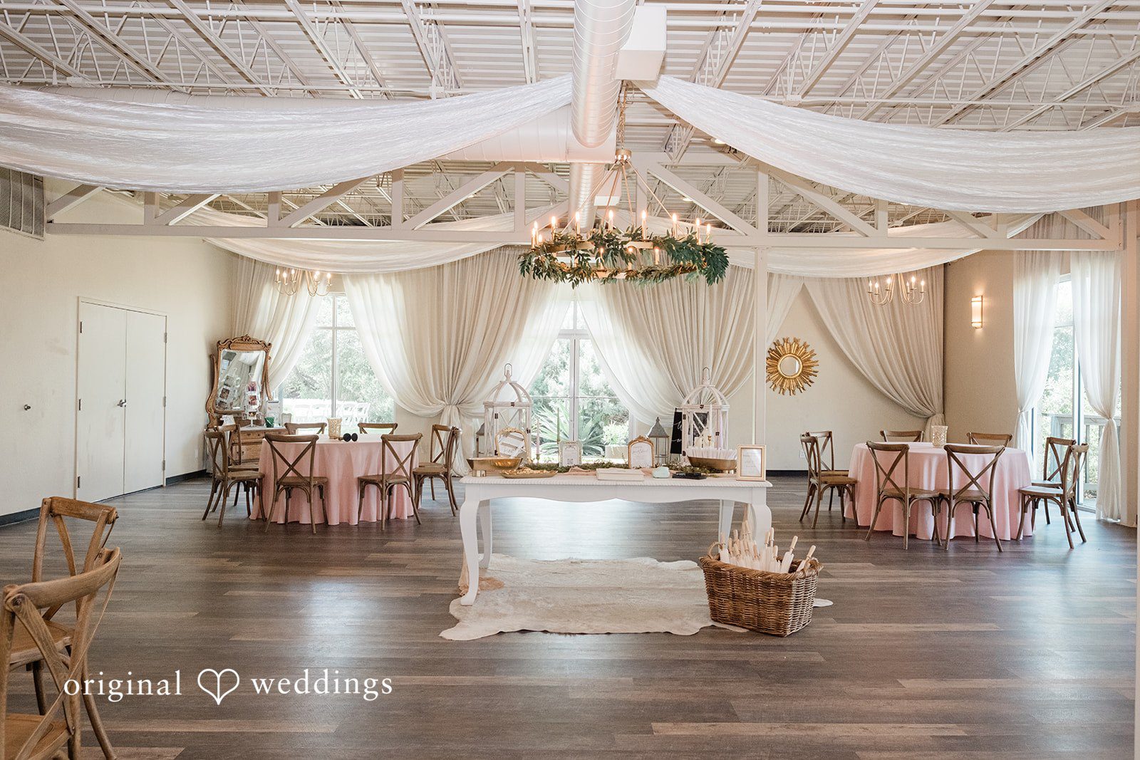 Lilly + Cade Beautiful reception decor with elegant details at The Terrace Club.