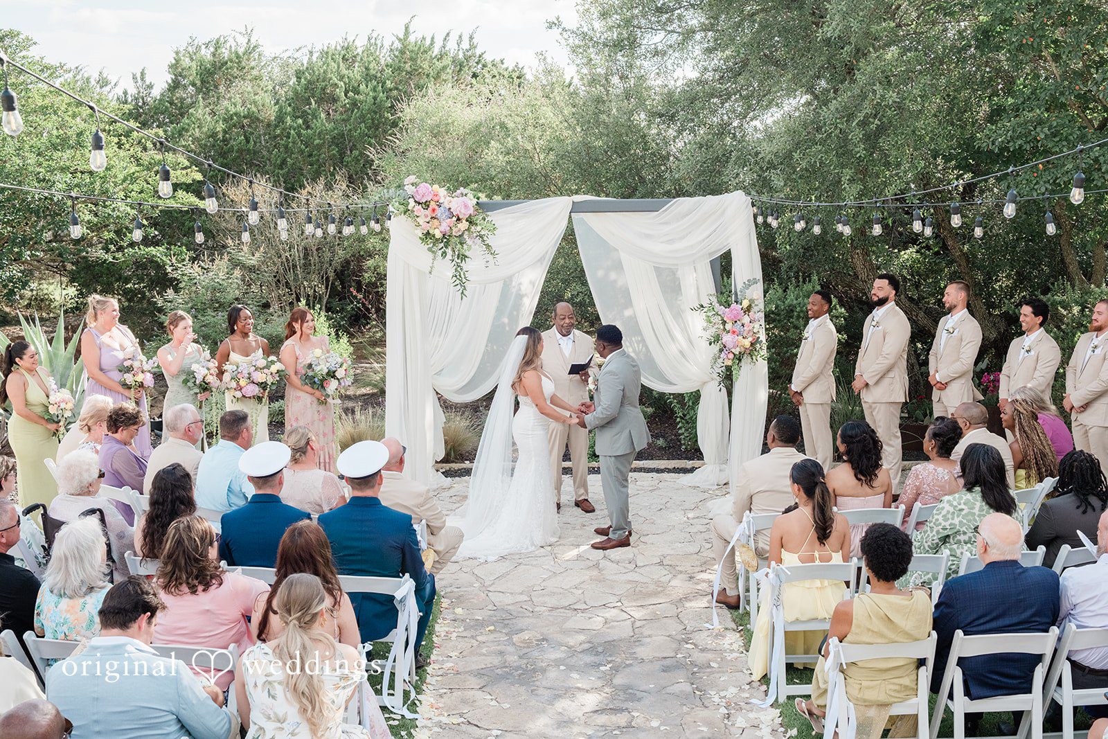 Lilly + Cade Wedding ceremony moment at The Terrace Club captured by Austin Wedding Photographers from Original Weddings.