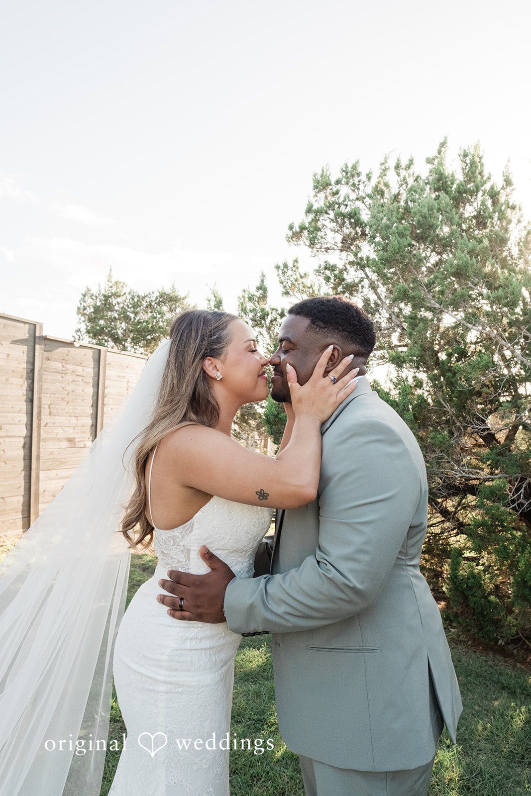 Lilly + Cade Romantic couple portrait with genuine smiles at The Terrace Club.