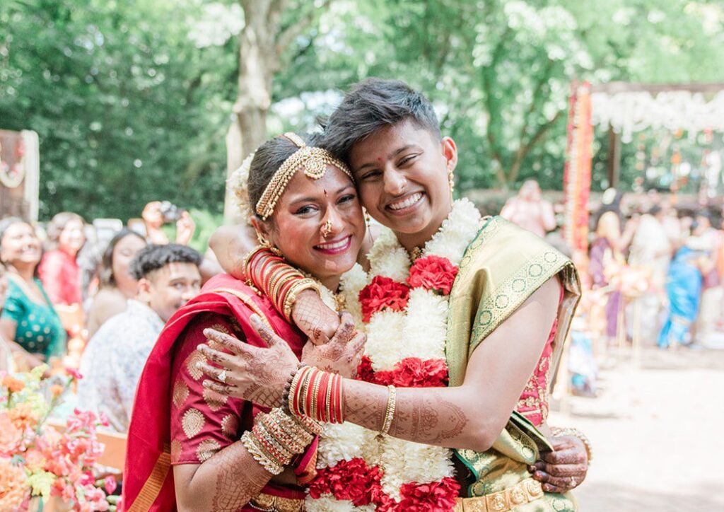 Atlanta Wedding Photographers at Trolley Barn | Sonya & Akshaya 2 Stunning Portrait of couple at Trolley Barn by Atlanta Wedding Photographers from Original Weddings.