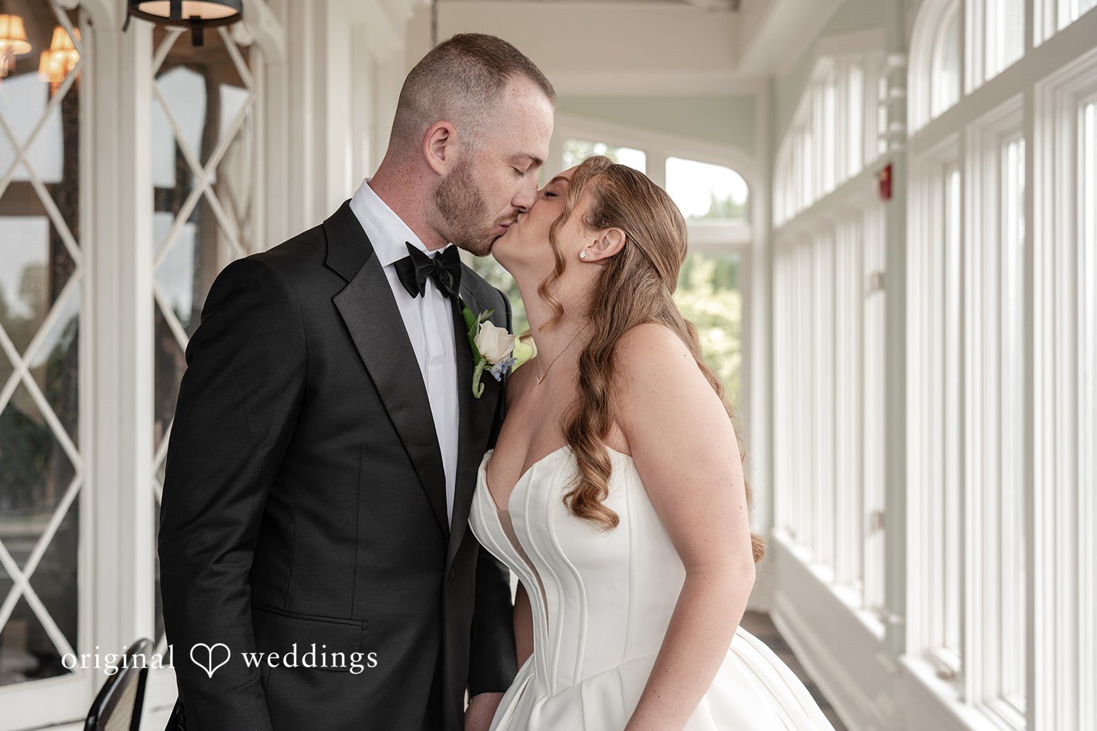 Christina + Christopher Full-length portrait of the newlyweds outdoors