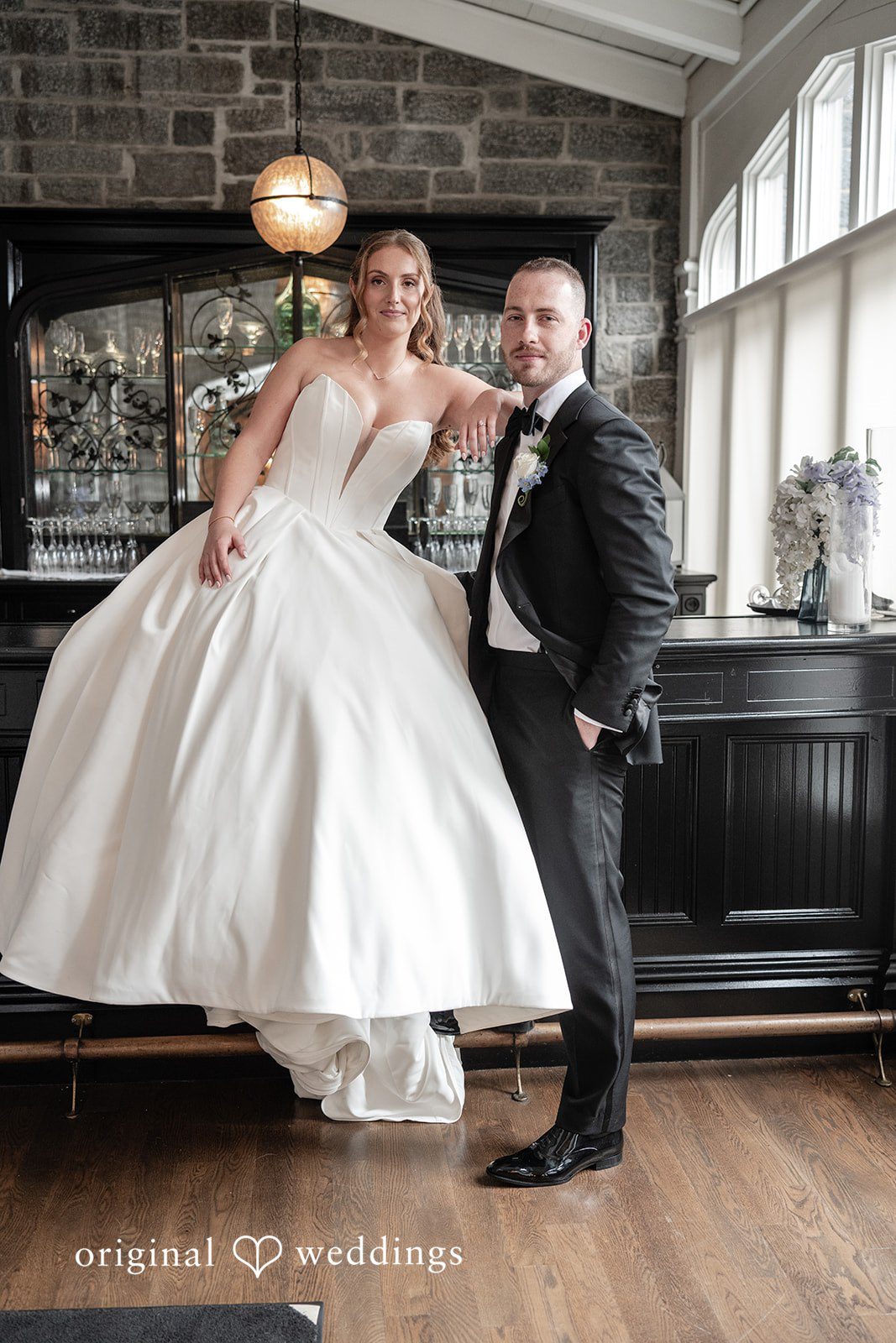 Christina + Christopher Bride, groom, bridesmaids, and groomsmen group portrait