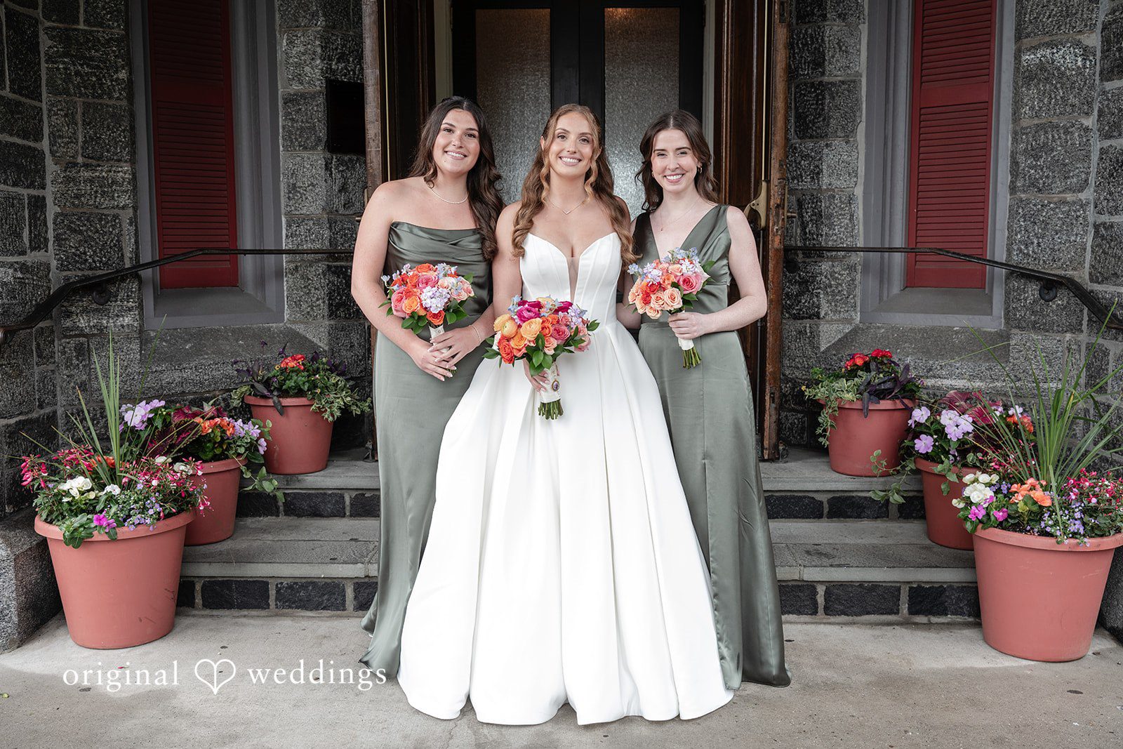 Christina + Christopher Bride posing with her bridesmaids