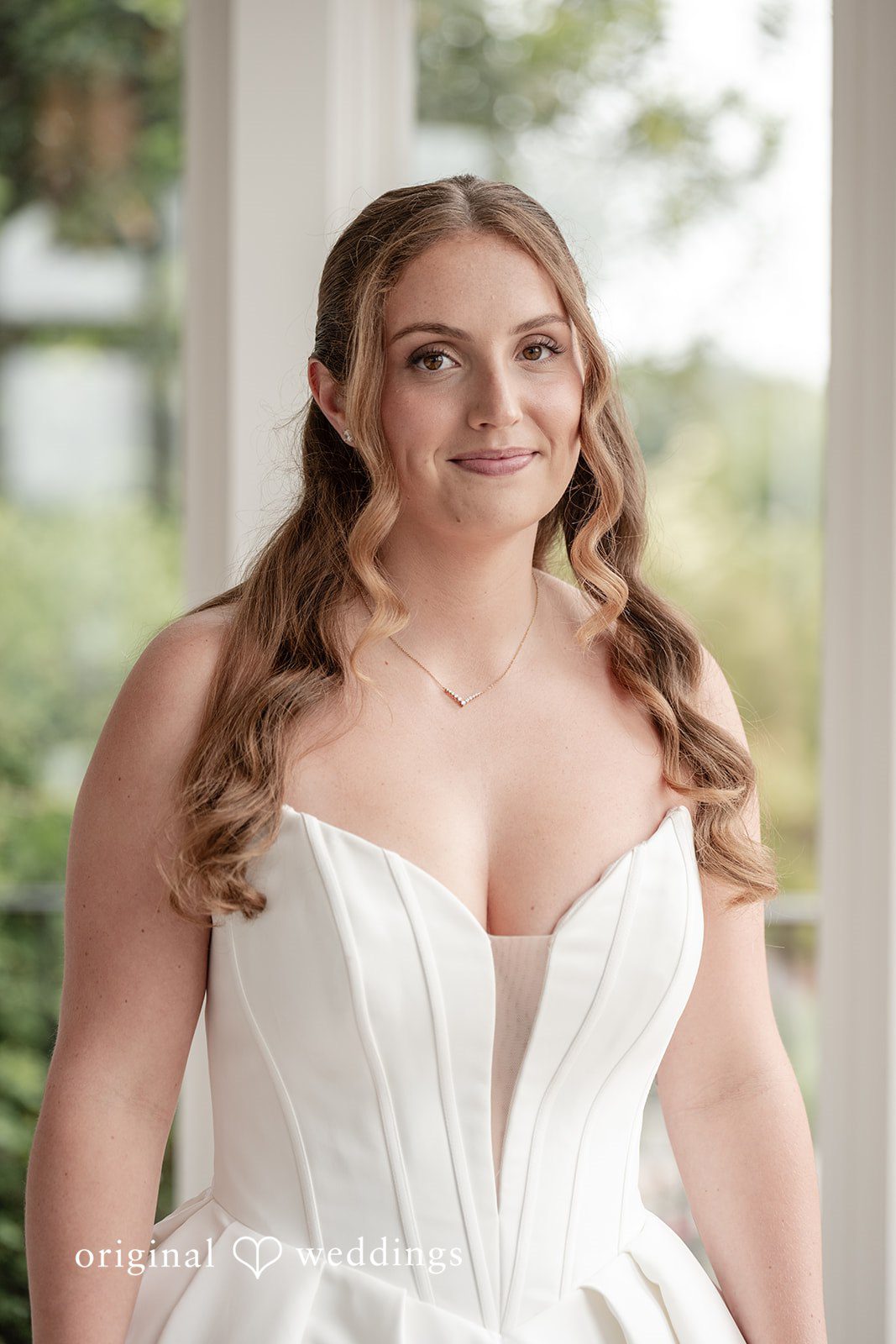 Christina + Christopher Full-length portrait of the bride in her wedding dress