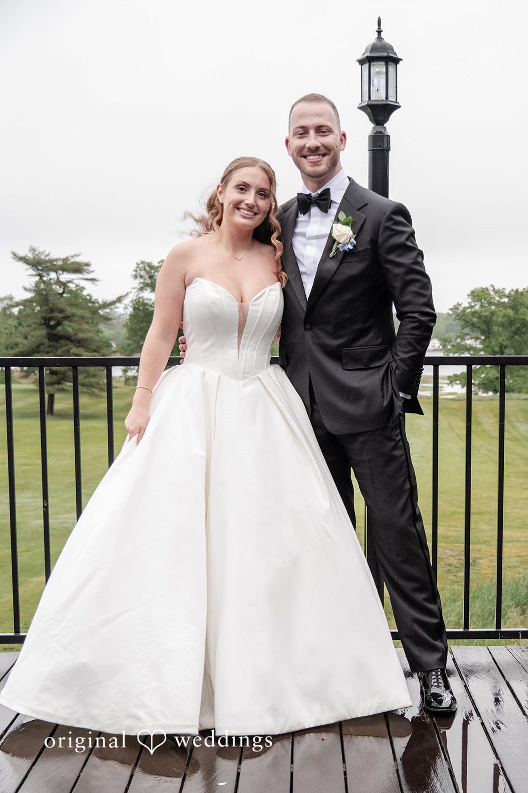 Christina + Christopher Full-length outdoor portrait of the newlyweds