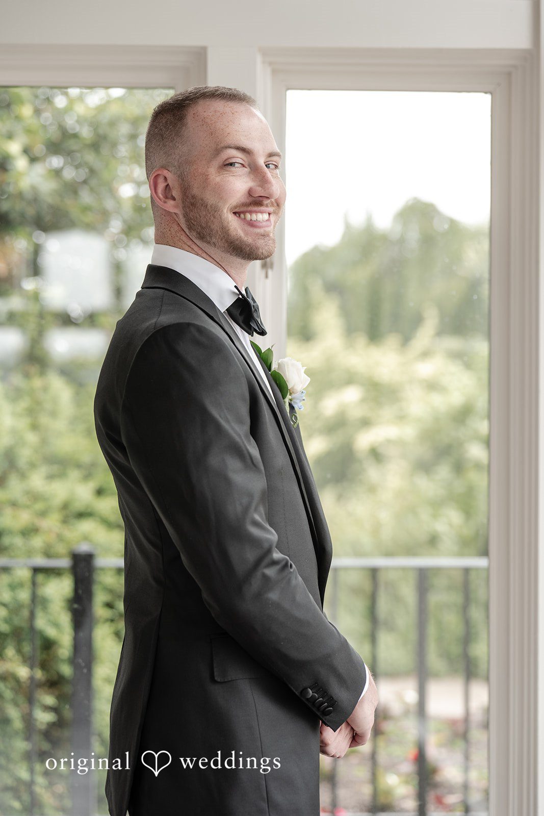 Christina + Christopher Bride and groom sharing their first look