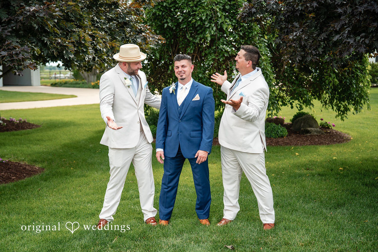 Groomsmen sharing laughs before the wedding