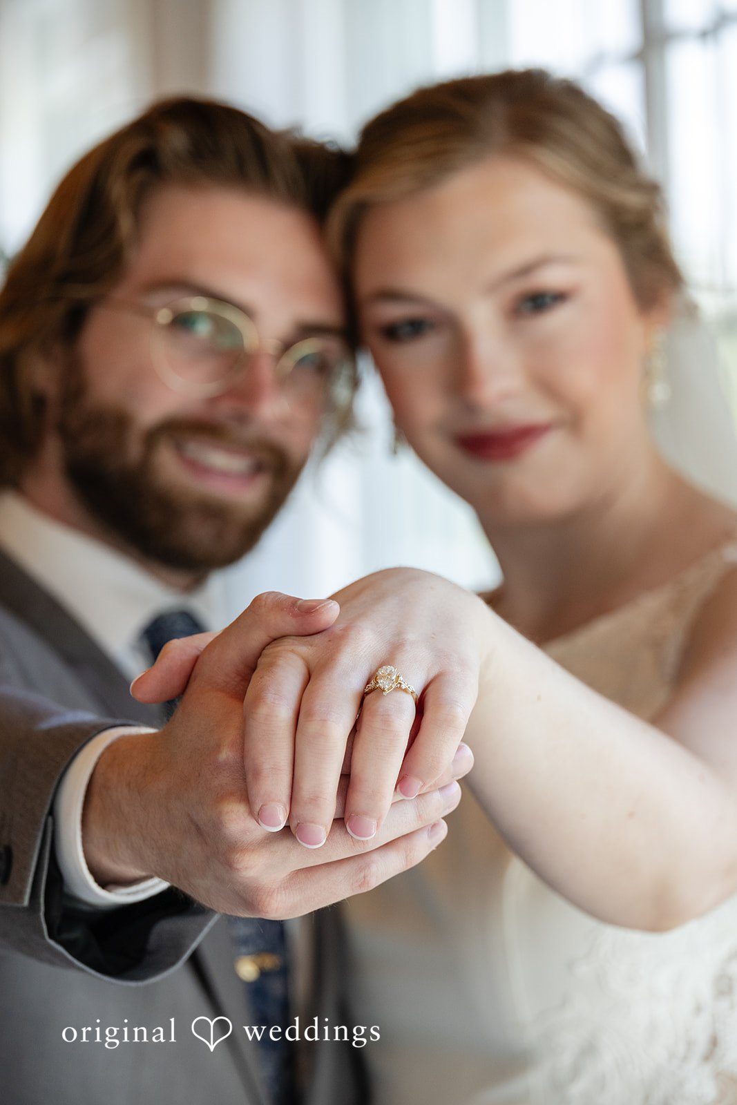 Anna Rose + Jacob The bride shows off her ring