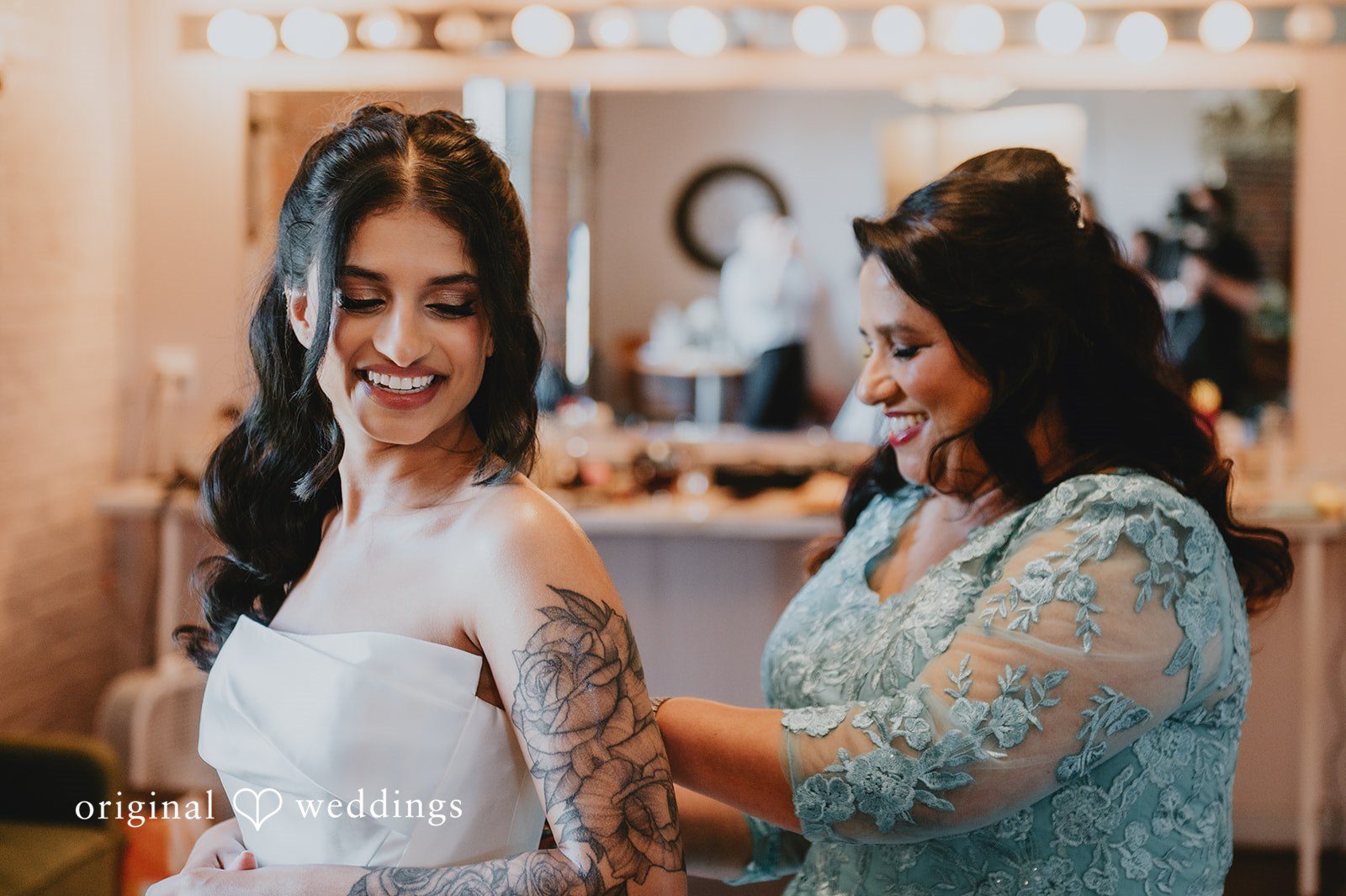 The bride gets ready