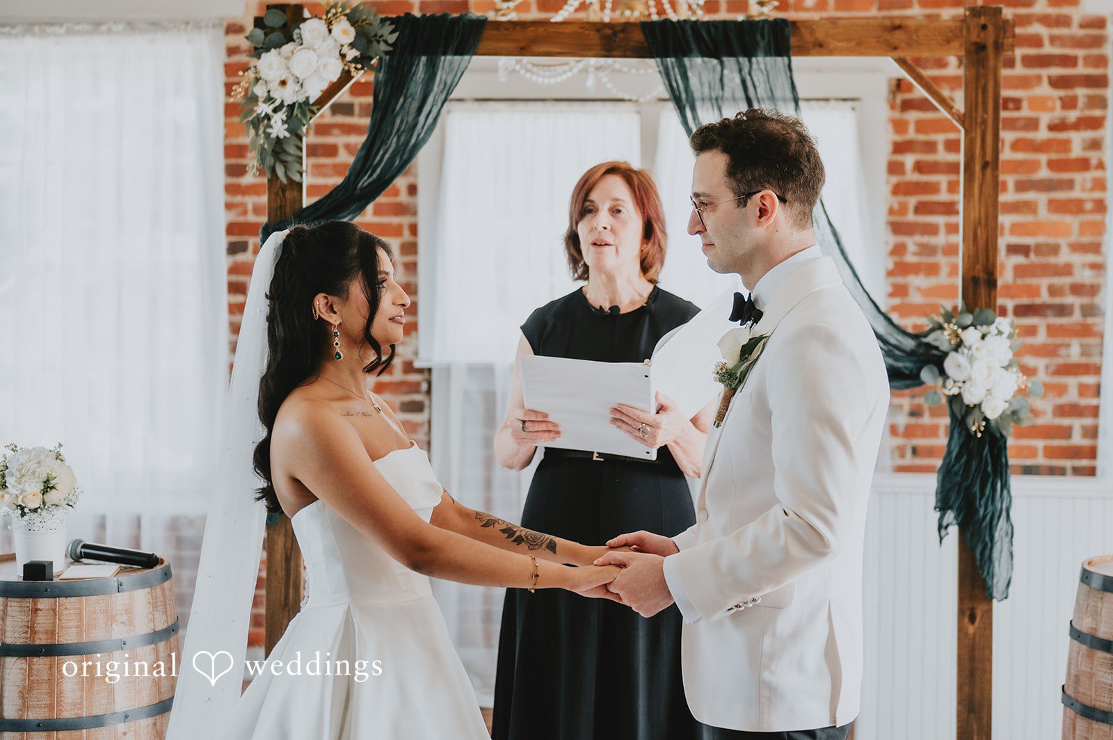 The couple exchanges marital vows