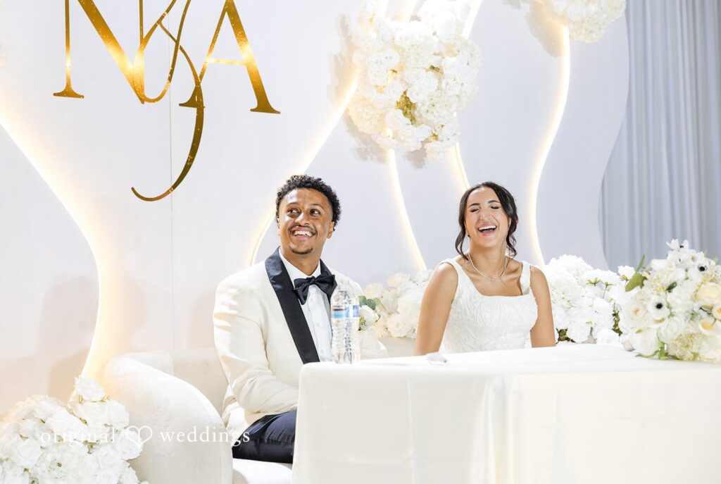 Stunning Portrait of couple at Aura Event Center by Seattle Wedding Photographers from Original Weddings.