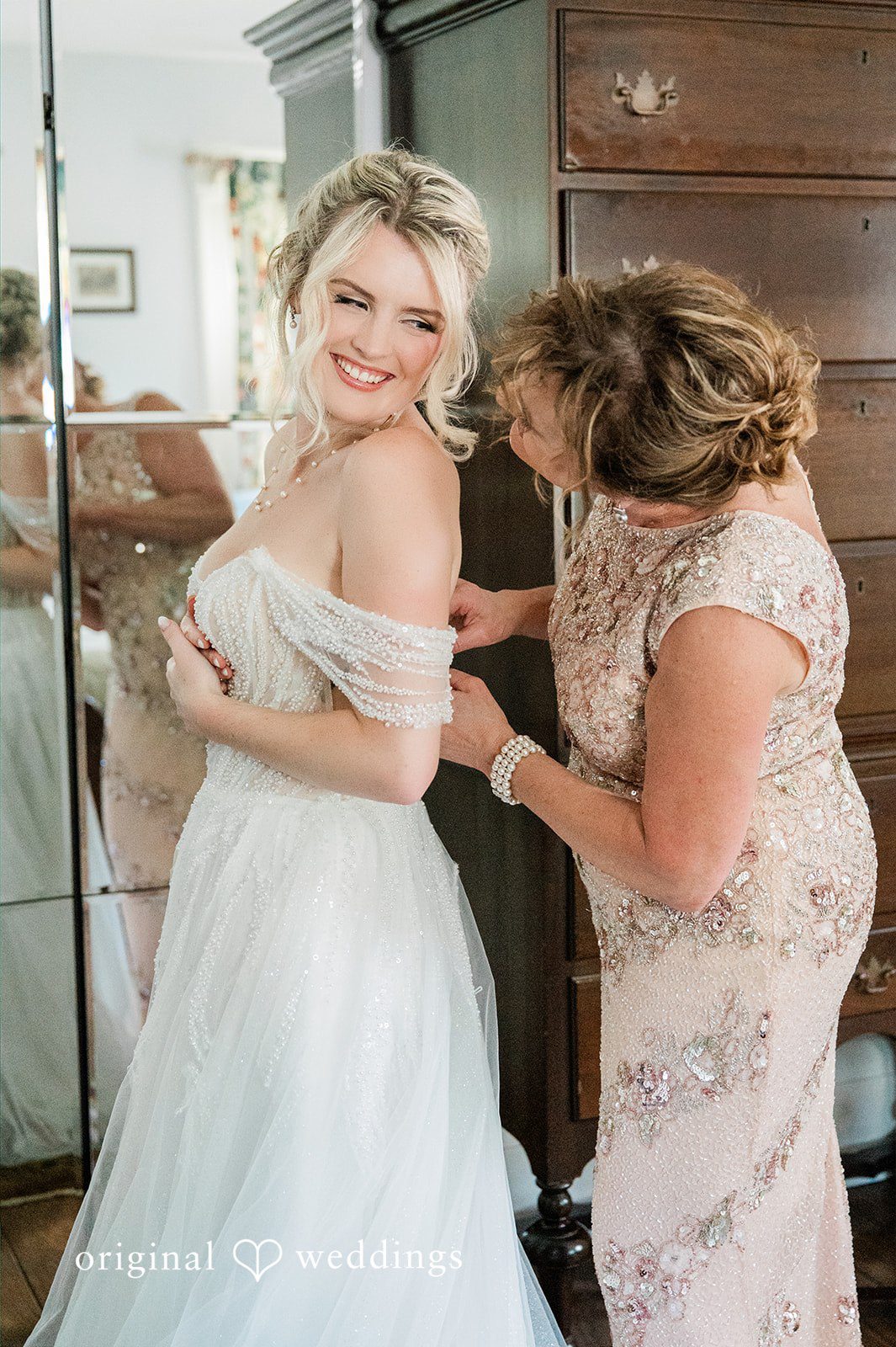The bride gets ready