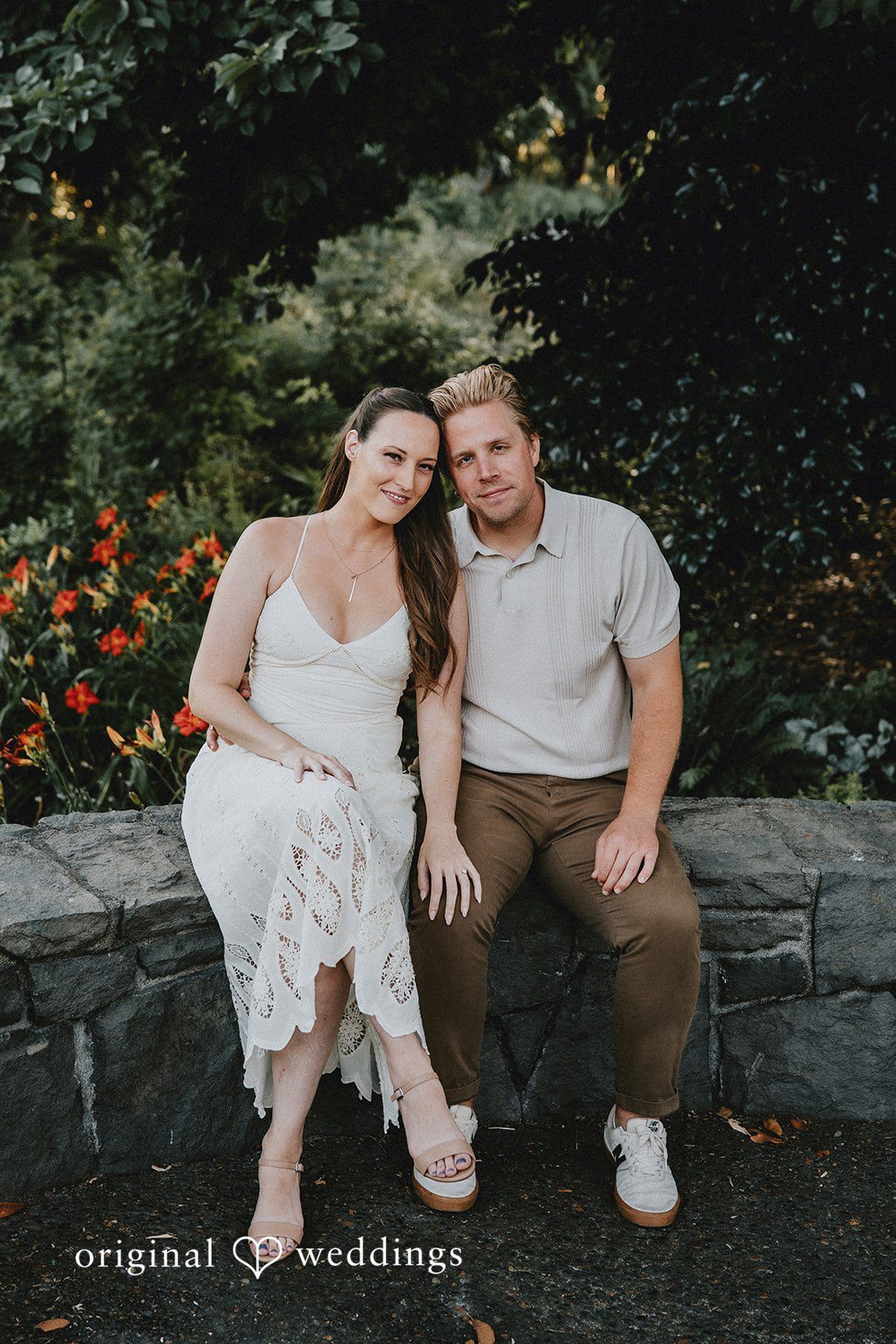 Meghan + Jonny Our Portland engagement photographers captured a beautiful portrait of the couple at the Cathedral Park