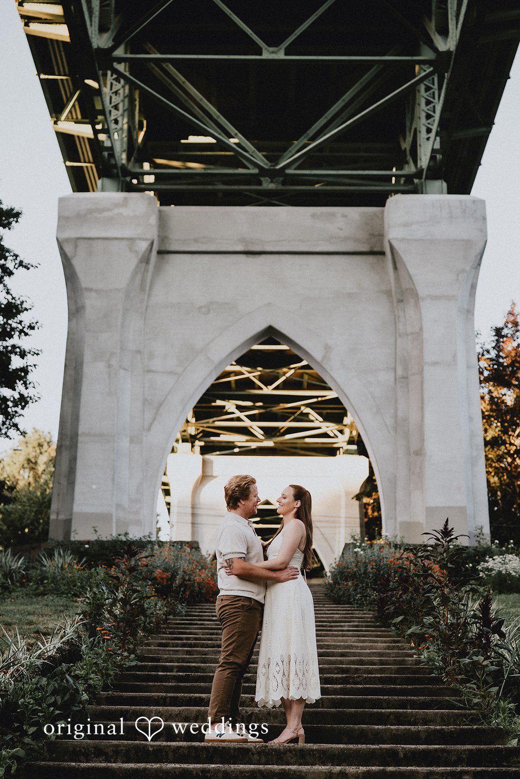Meghan + Jonny Romantic shot by the stairs