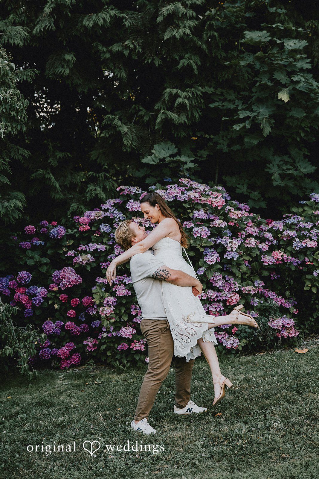 Meghan + Jonny Romantic portrait by the garden