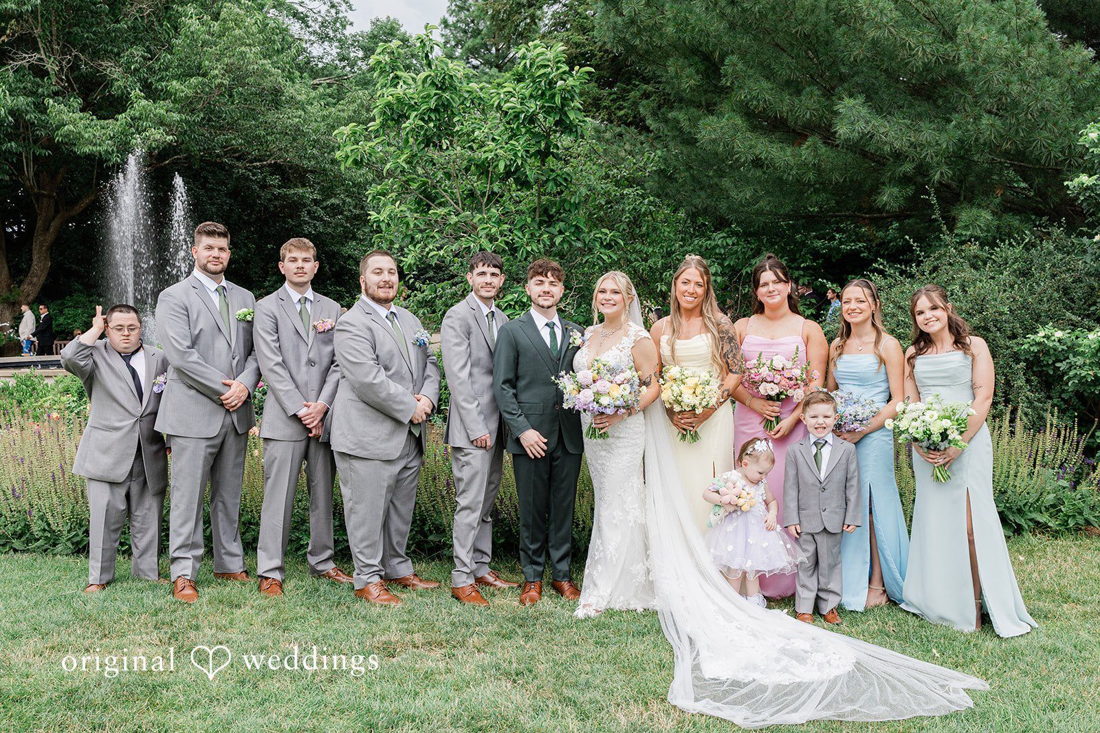 Cleveland wedding photographers at Fellows Riverside Gardens capturing Mackenzie and Zachary’s wedding portrait.