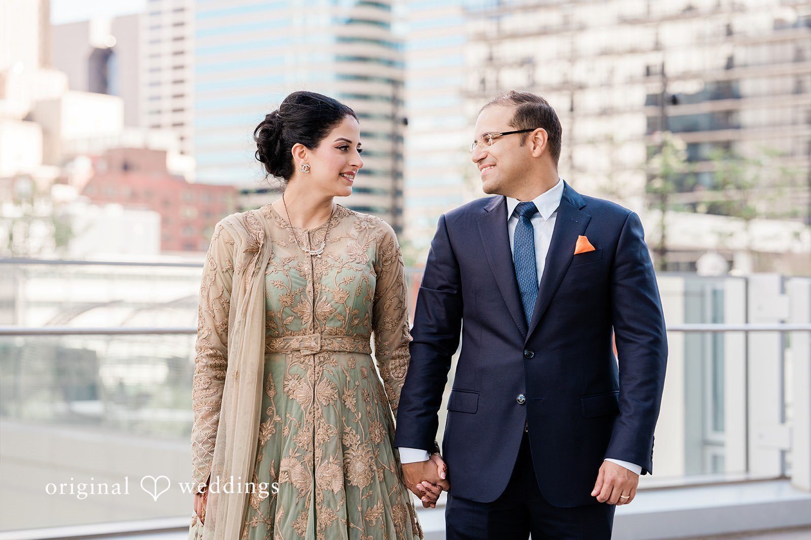 Bride and groom portrait at Four Seasons Hotel Minneapolis captured by Minneapolis wedding photographers.