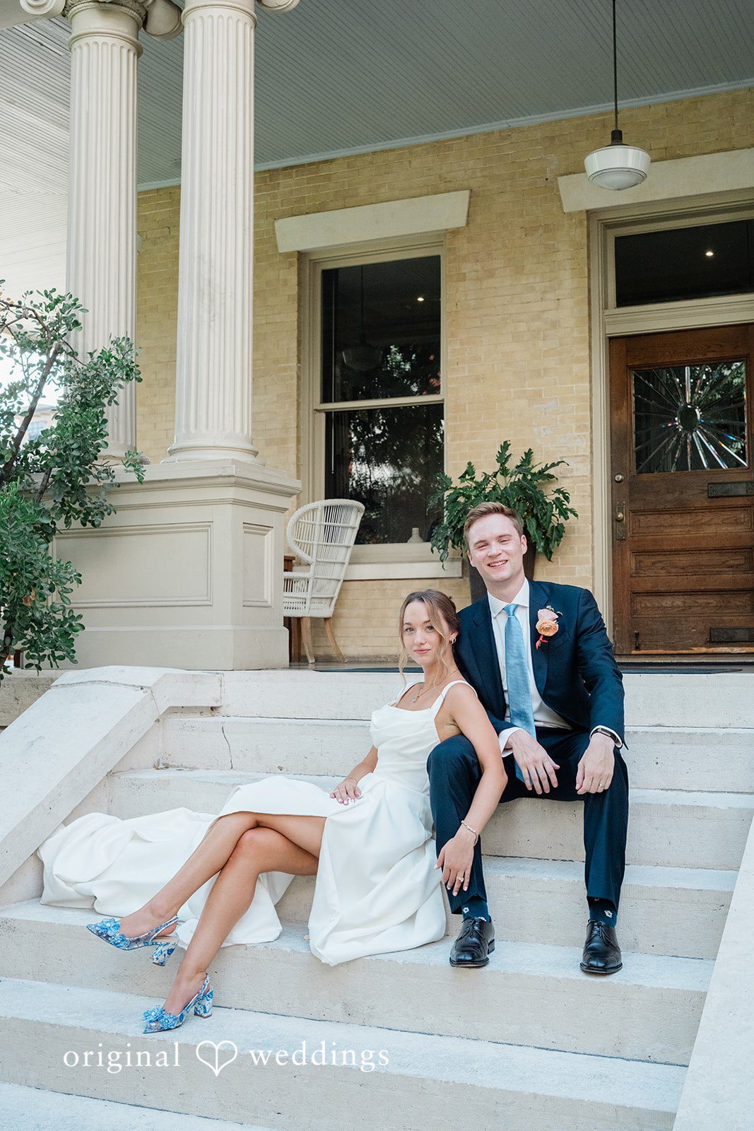 Andrew + Lyndsey Our Austin wedding photographers at Original Weddings captured a stunning portrait of the couple at the Hotel Ella