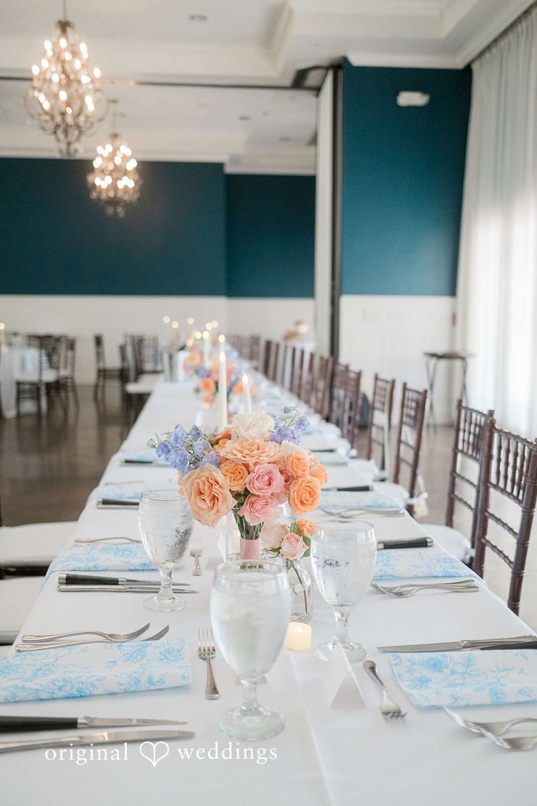 Andrew + Lyndsey Decorated table at the wedding reception