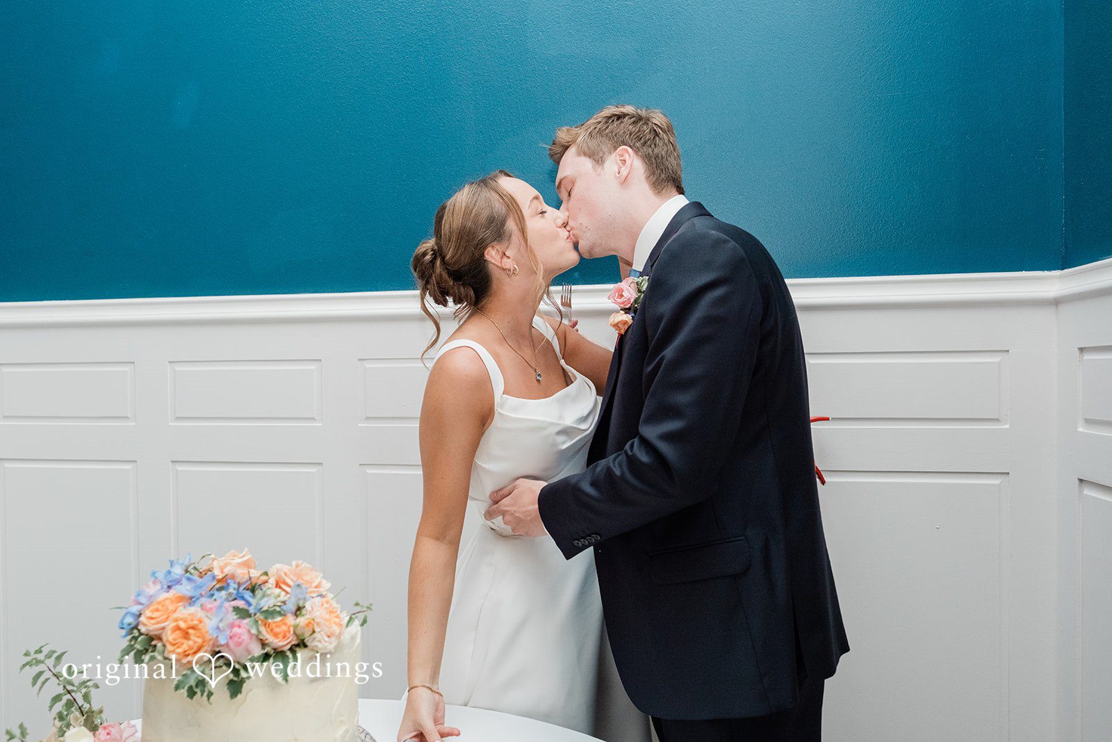 Andrew + Lyndsey The couple shares a romantic kiss