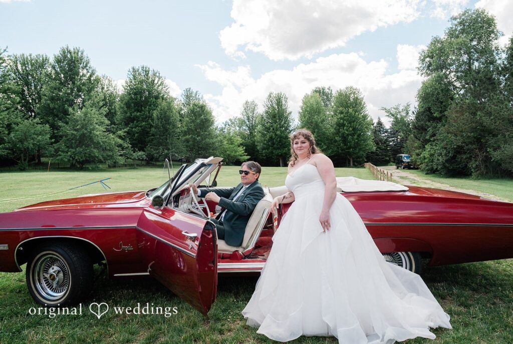 Carly + Seamus Stunning Portrait of couple at Illinois Backyard by Chicago Wedding Photographers from Original Weddings.