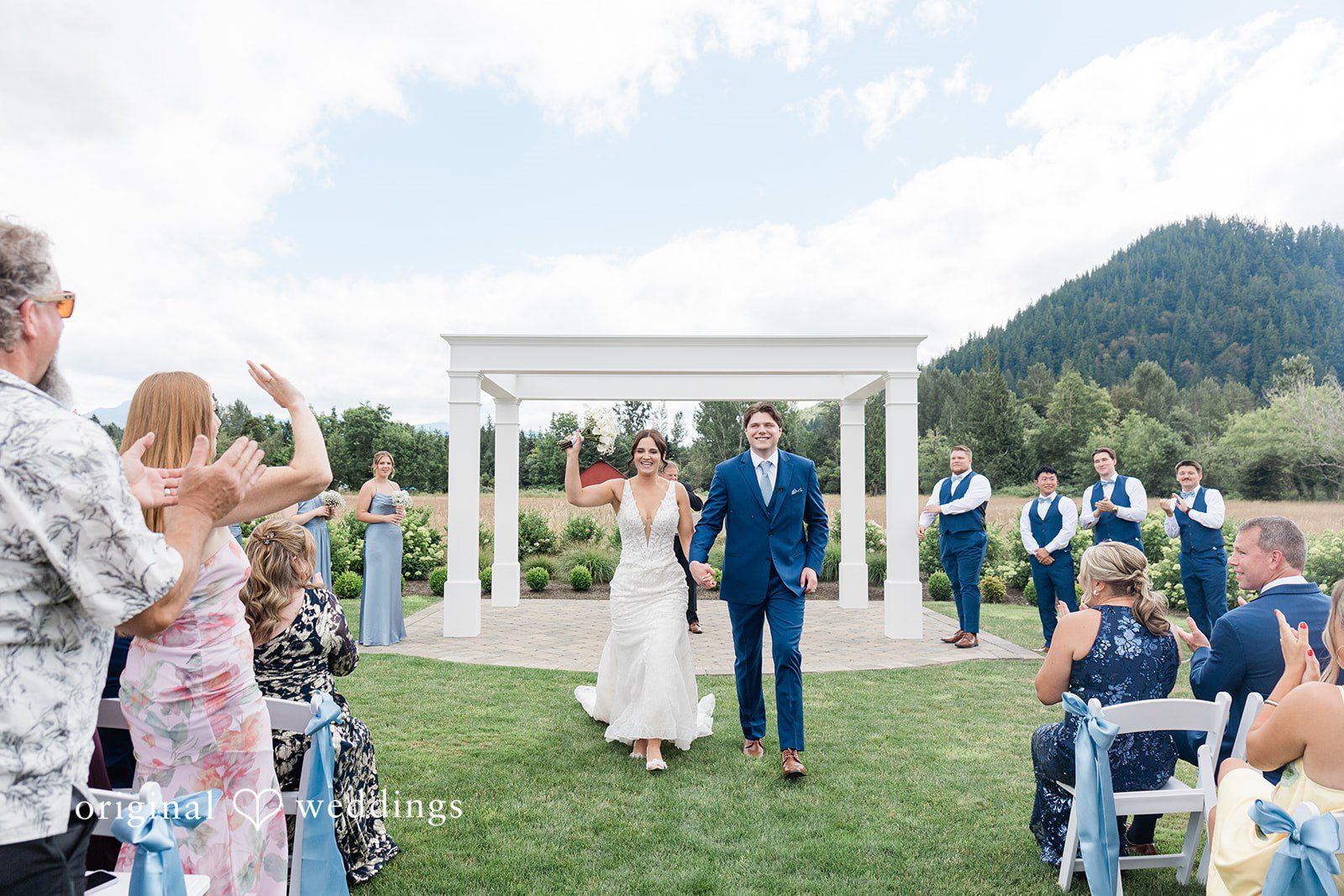 Jaelynn + Jayden The couple makes a joyful exit after their Mount Peak Farm wedding ceremony