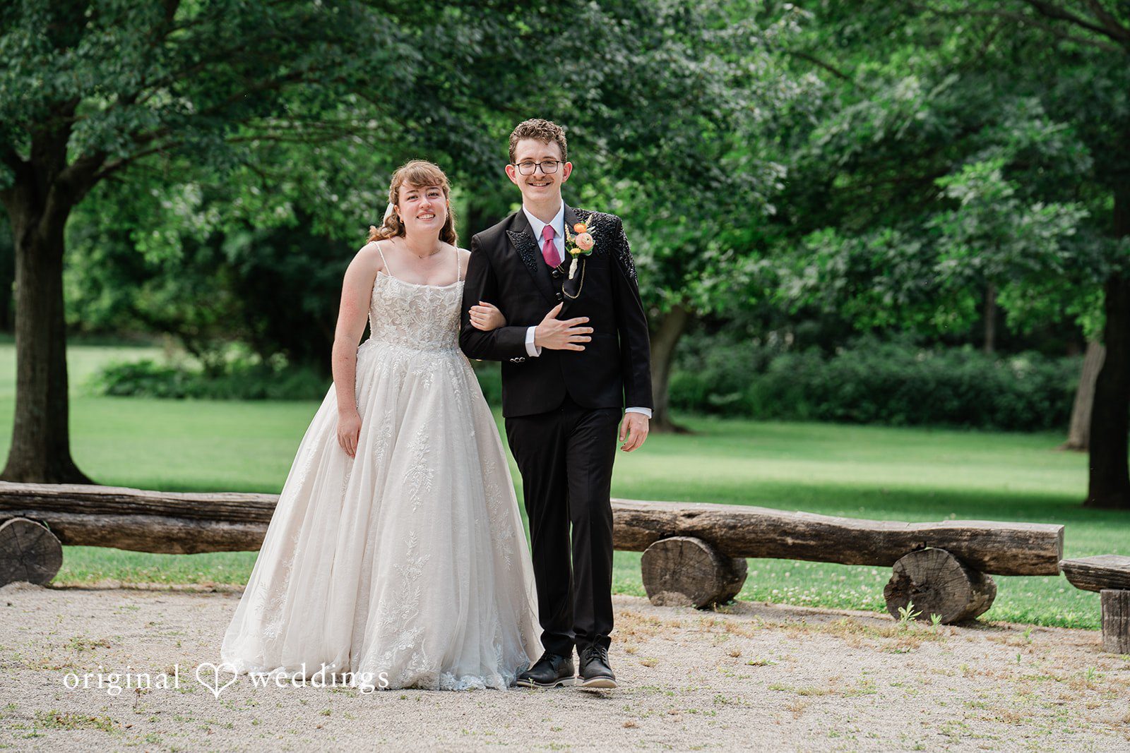 Lovely picture of bride and groom in their wedding attire