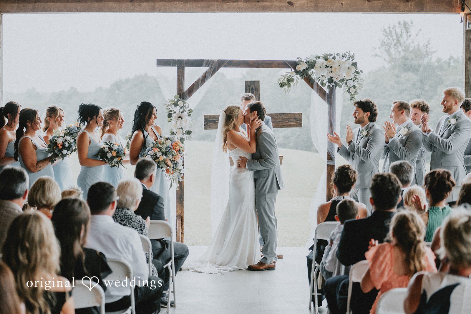 Abby + Tyler The couple takes their first kiss