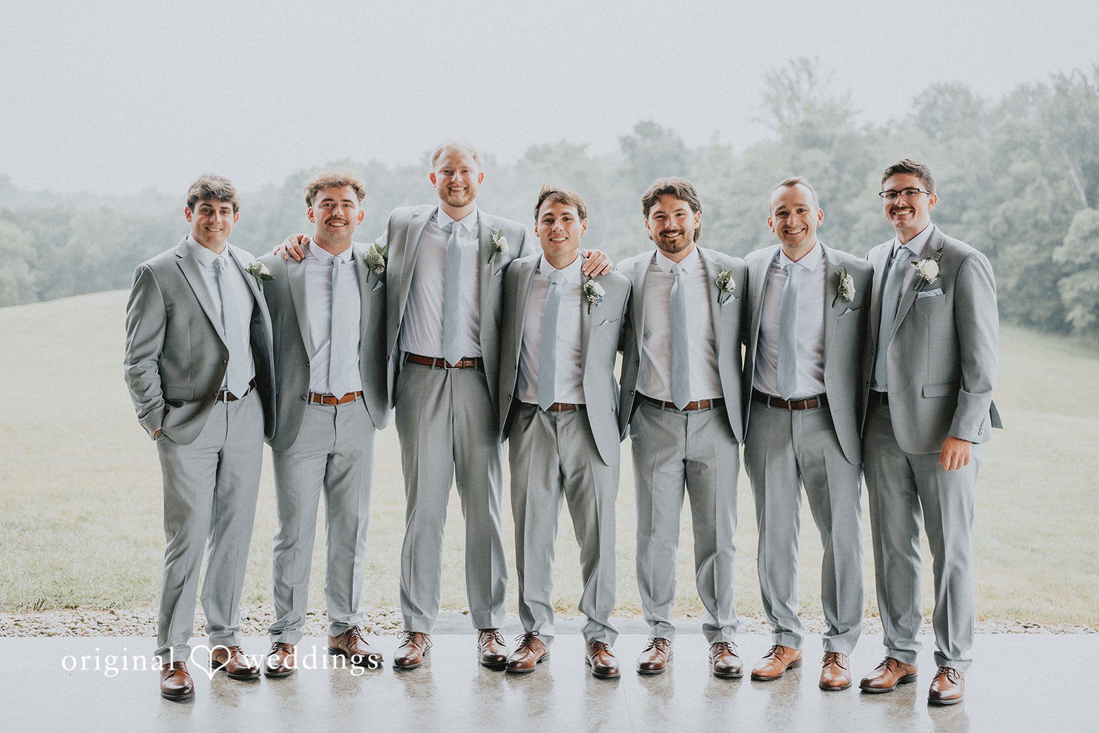 Abby + Tyler A stunning portrait of the groom and his groomsmen