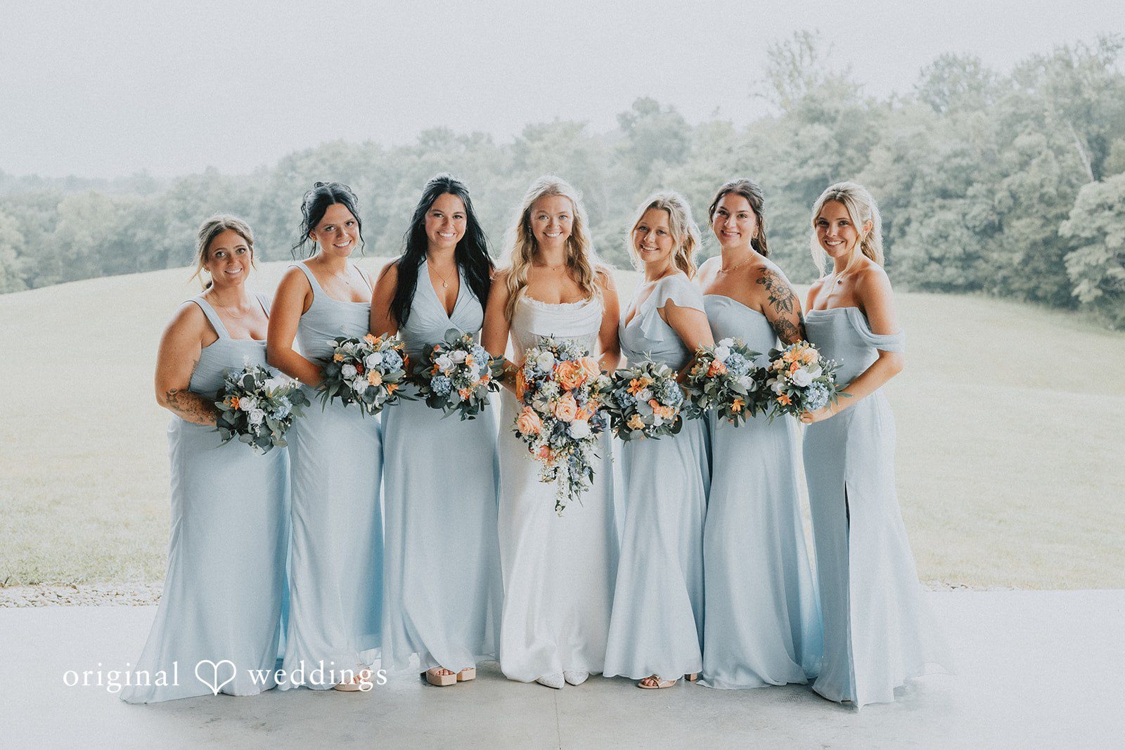 Abby + Tyler The bride and her bridesmaids