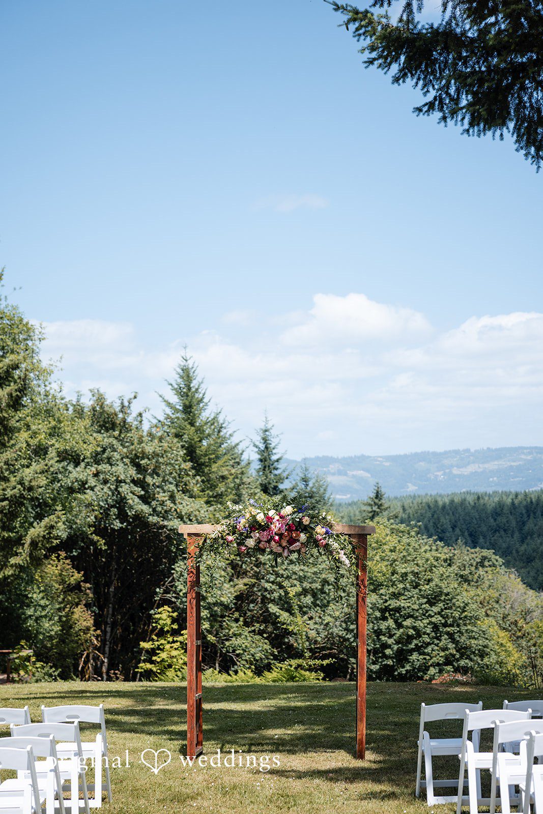 Romantic backyard wedding location