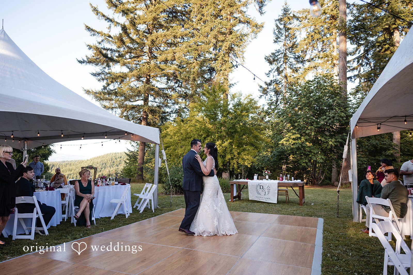 Couple celebrating their special day with romantic dance moment