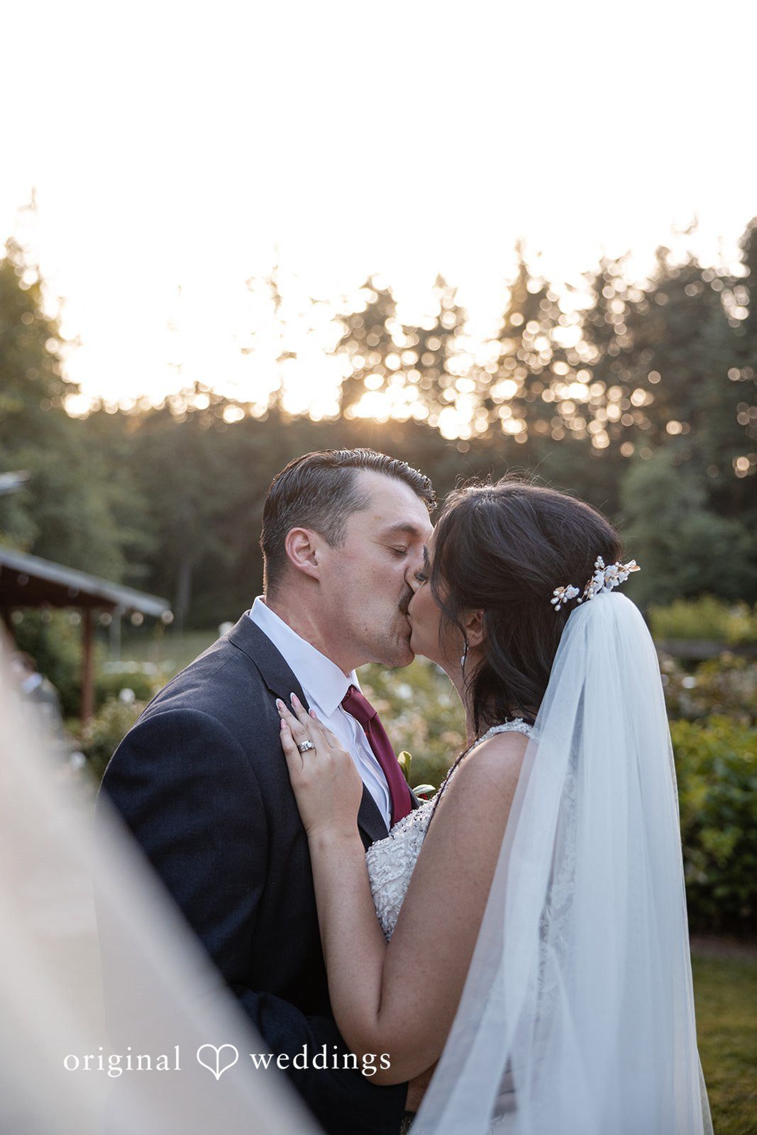 Couple sharing a romantic kiss