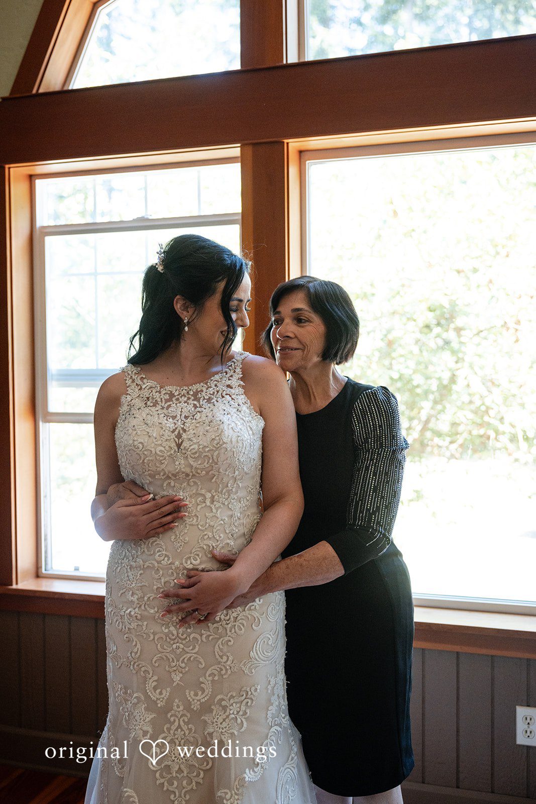 Beautiful bridal preparation moment before ceremoony