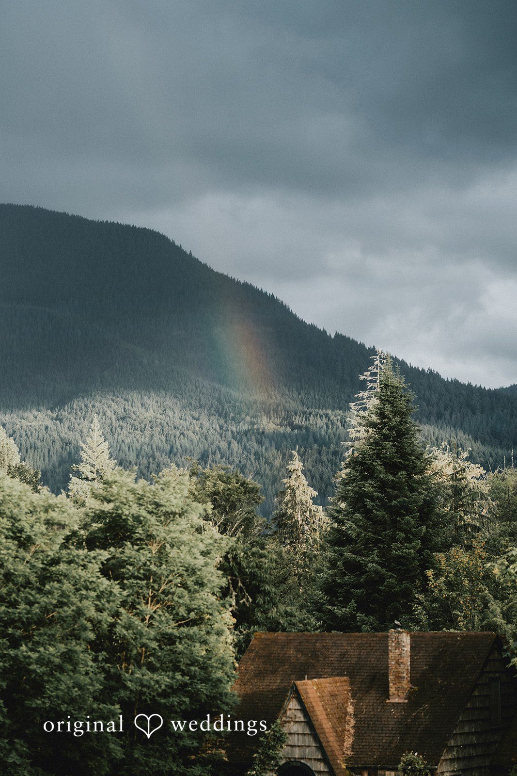 Ben + Erin Beautiful outer scenic view at Paradise Inn captured by Seattle wedding photographers