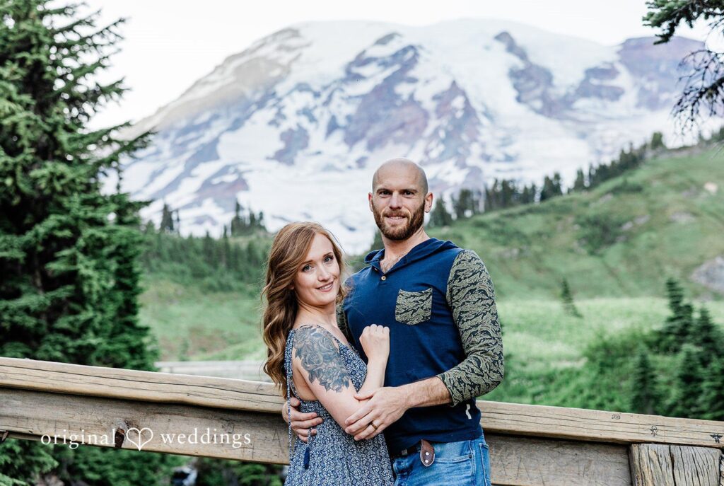 Megan + Kevin Stunning Portrait of couple at Paradise Meadows by Seattle Engagement Photographers from Original Weddings.
