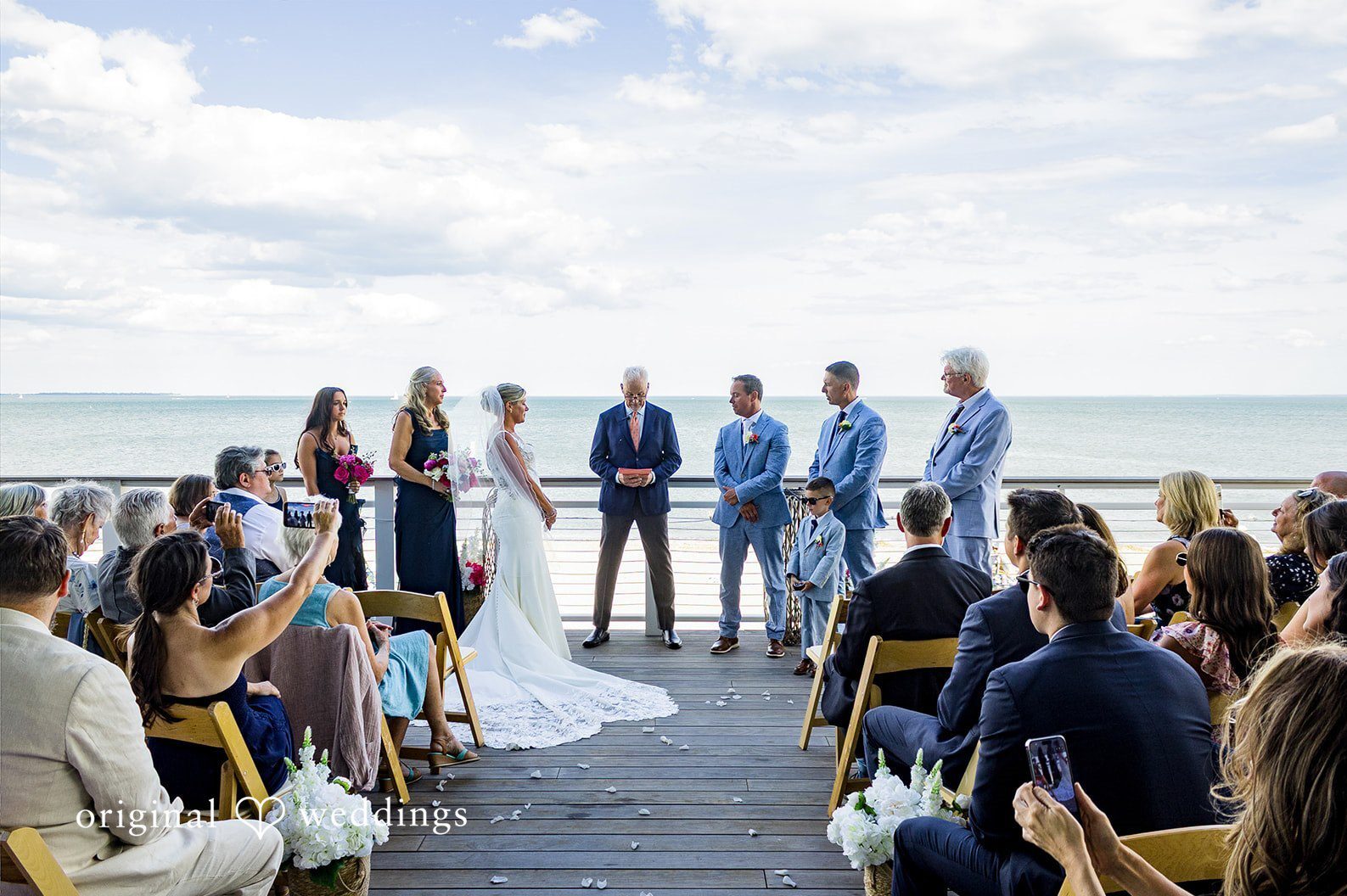 Sarah and David's beach wedding captured by Hartford CT wedding photographers at Penfield Pavilion.