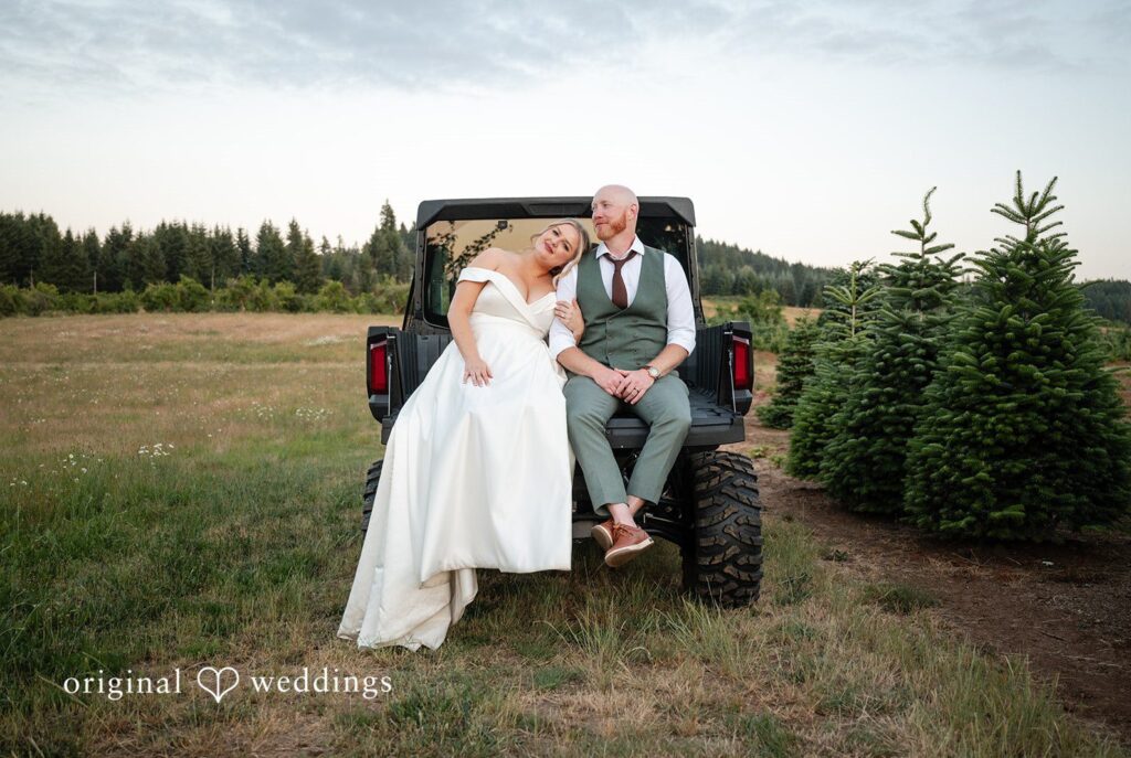 Victoria + Skyler Stunning Portrait of couple at Redland Family Farms by Portland Wedding Photographers from Original Weddings.