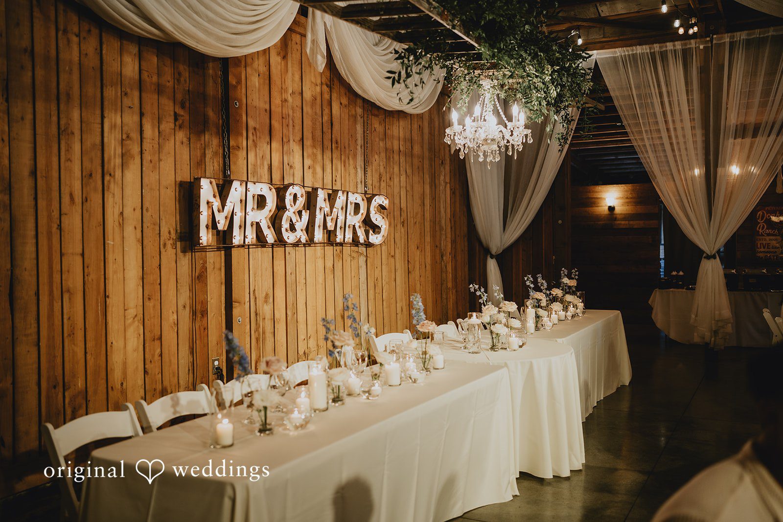 Natalie + DJ Beautiful wedding reception set up at Rein Fire Ranch